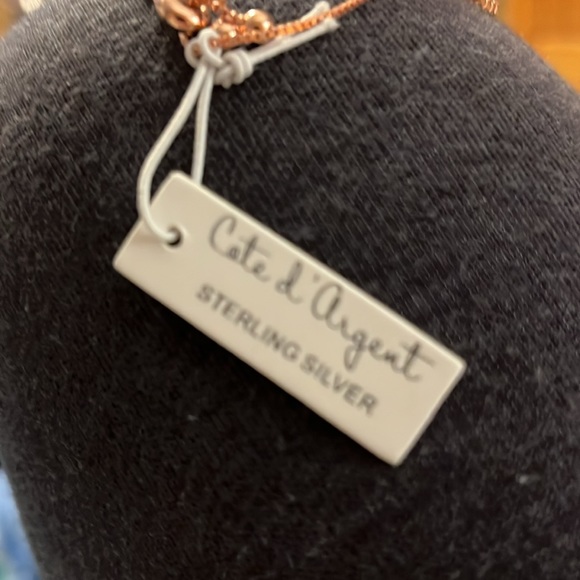 14k gold plated sterling silver cross bolo bracelet with surrounding cz - Picture 8 of 8